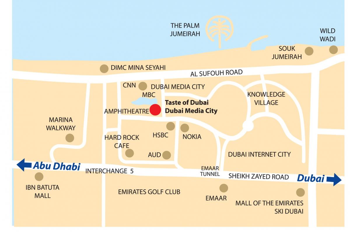 Dubai media City xəritədə yeri