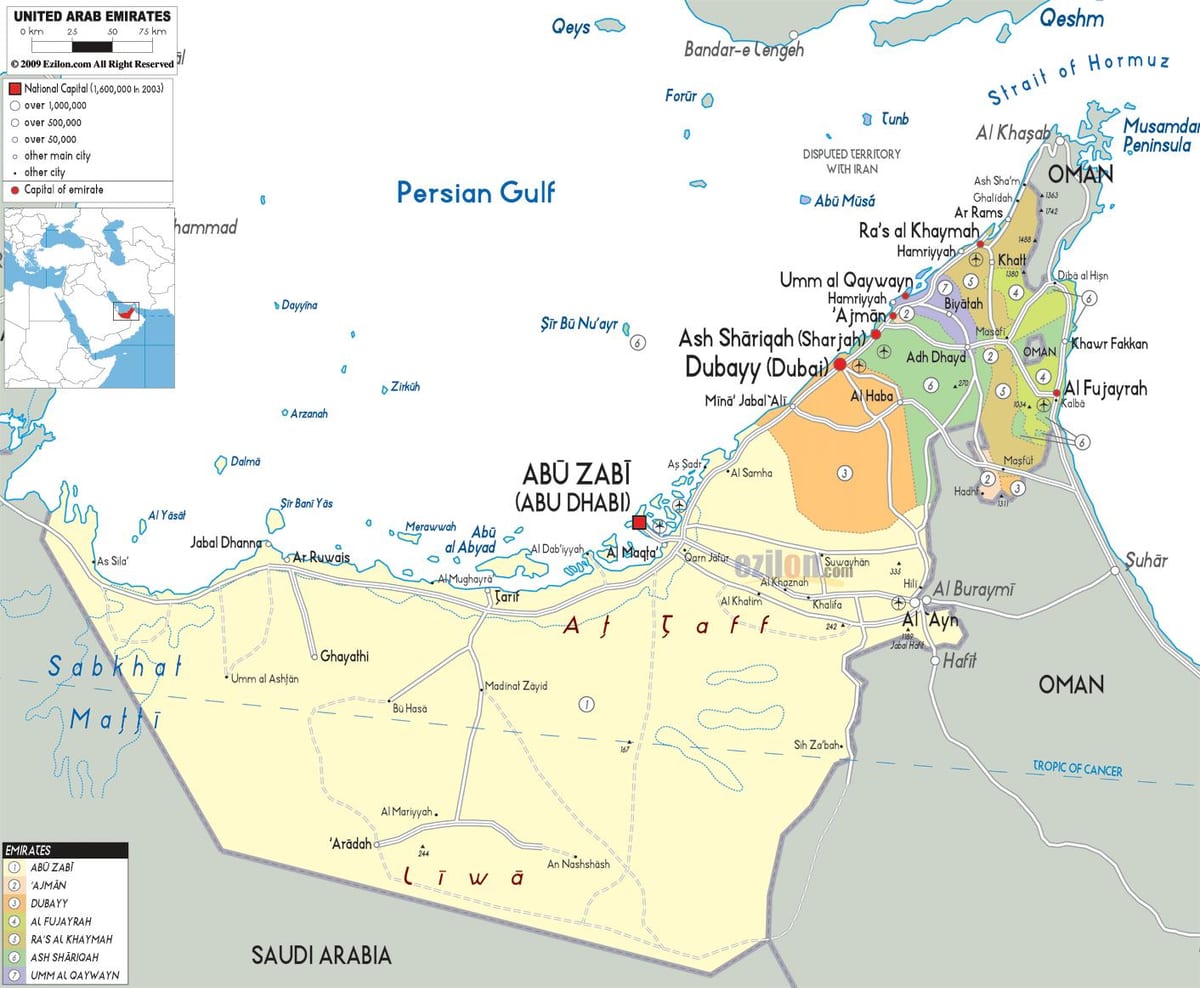 siyasi xəritəsi, Dubay