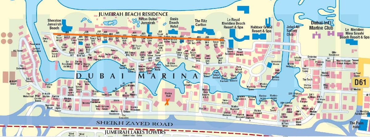 Jbr xəritəsində Dubay