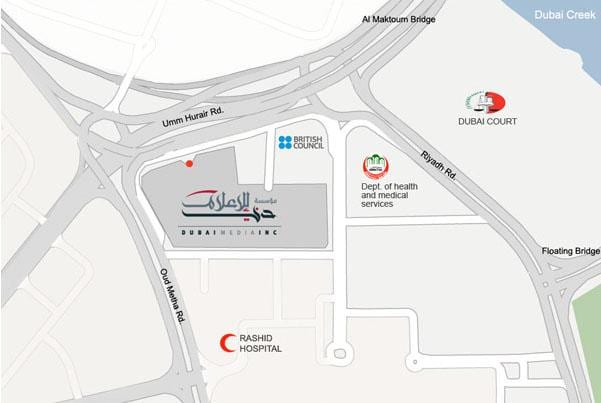 Rəşid hospital Dubay xəritədə yeri