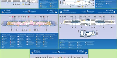 Дубайский Beynəlxalq hava limanında terminal 3 xəritə