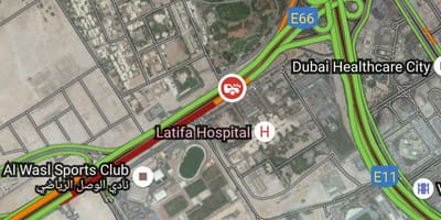 Lətifə hospital Dubay xəritədə yeri