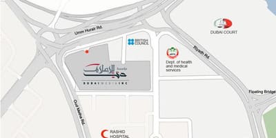 Rəşid hospital Dubay xəritədə yeri